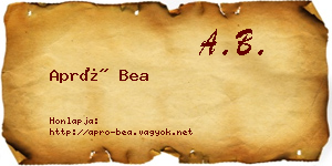 Apró Bea névjegykártya